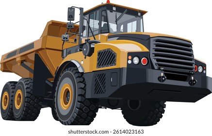 Vector mining truck, can be used for logo or character material related to large truck images