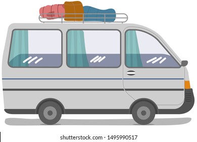 vector of minivan transport on white background thailand public van