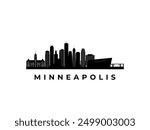 Vector Minneapolis skyline. Travel Minneapolis famous landmarks. Business and tourism concept for presentation, banner, web site.