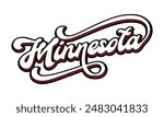 Vector Minnesota text typography design for tshirt hoodie baseball cap jacket and other uses vector	