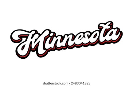 Vector Minnesota text typography design for tshirt hoodie baseball cap jacket and other uses vector	