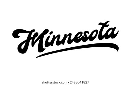 Vector Minnesota text typography design for tshirt hoodie baseball cap jacket and other uses vector	