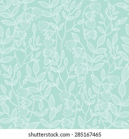 Vector mint green floral texture seamless pattern