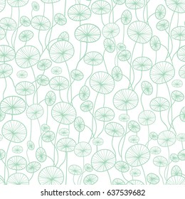 Vector mint green and white underwater seaweed plant texture drawing seamless pattern background. Great for subtle, botanical, modern backgrounds, fabric, scrapbooking, packaging, invitations.