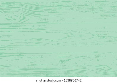 Vector mint light wood background table, top view. Rustic wooden wall texture. Old natural wooden pattern. Shabby chic background for food photography.