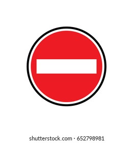 Vector minus icon, do not enter sign