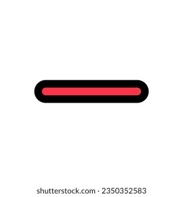 Vector minus negative subtract remove mark icon. Black, white background. Perfect for app and web interfaces, infographics, presentations, marketing, etc.