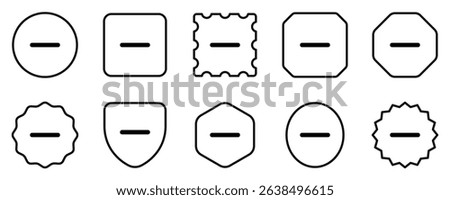 Vector minus negative subtract remove mark icon. Perfect for app and web interfaces, infographics, presentations, marketing, etc.