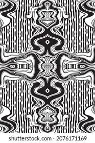 Vector mirror effect abstraction graphic design for printing on fabric