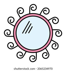 Vector Mirror Filled Outline Icon Design
