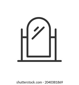 Vector mirror line icon. Symbol in trendy outline style. Vector illustration isolated on a white background. 