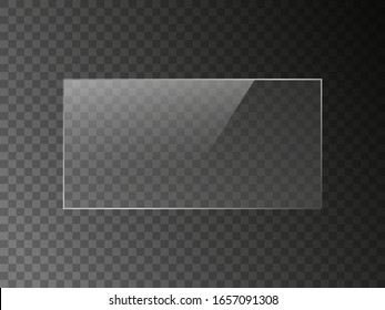 Vector Mirror Reflection Effect Texture For Glass, Plastic Or Acrylic Window. Png Rectangle Shape 2 X 1 Glossy, Shine, Light, Glare, Clear Plate