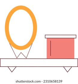 Vector mirror and shelf with box design interior