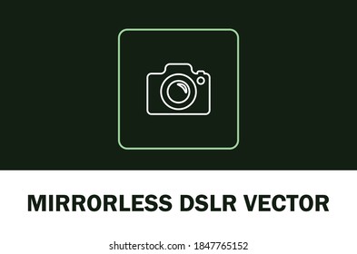 Vector of mirrorless camera isolated on dark background. for designer.