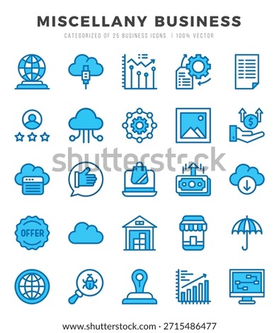 Vector Miscellany Business types icon set in Two Color style. vector illustration.