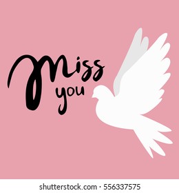 Vector Miss you Card With Lettering