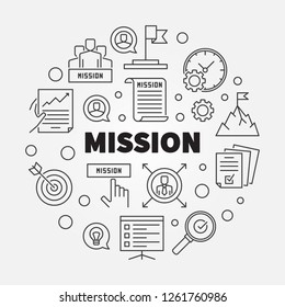 Vector Mission concept outline round simple illustration