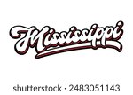 Vector Mississippi text typography design for tshirt hoodie baseball cap jacket and other uses vector
