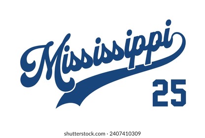 Vector Mississippi text typography design for tshirt hoodie baseball cap jacket and other uses vector