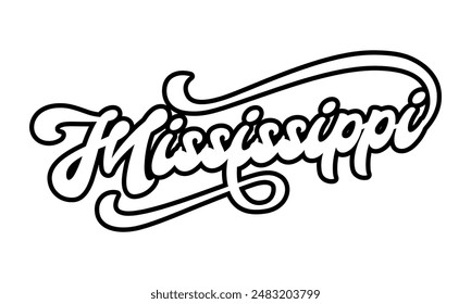 Vector Mississippi text typography design for tshirt hoodie baseball cap jacket and other uses vector