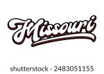 Vector Missouri text typography design for tshirt hoodie baseball cap jacket and other uses vector