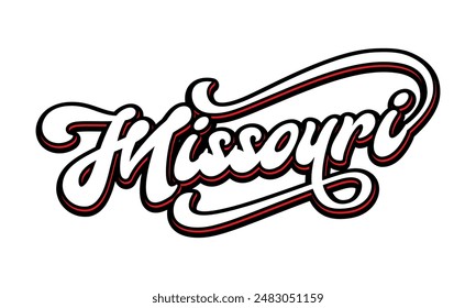 Vector Missouri text typography design for tshirt hoodie baseball cap jacket and other uses vector