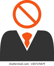 Vector mister No flat icon. Vector pictograph style is a flat symbol mister No icon on a white background.