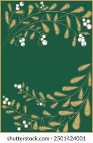 vector mistletoe wreath christmas card