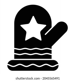 Vector Mitten Glyph Icon Design
