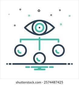 Vector mix colorful icon for overseeing