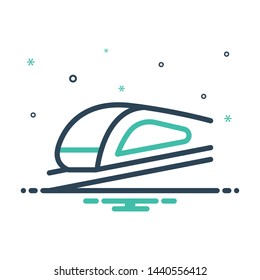 Vector mix icon for high speed transportation