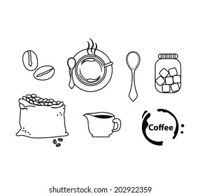 Vector of mix set of coffee icon