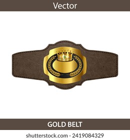 Vector mixed martial arts title champion belt isolated on white background. Trophy award for boxing, kickboxing or wrestling championship competition and tournament. Professional sport prize reward svg