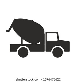 Vector mixer truck icon. Logo illustration.