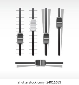 Vector mixer volume controls. Volume sliders.