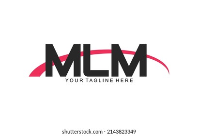 Vector MLM letters and curved lines, for free design.