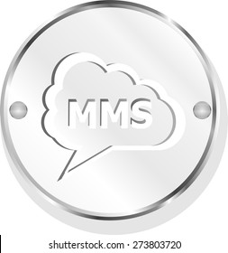 vector mms glossy web icon isolated on white background