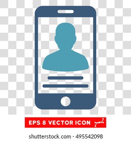Vector Mobile Account EPS vector pictogram. Illustration style is flat iconic bicolor cyan and blue symbol on a transparent background.