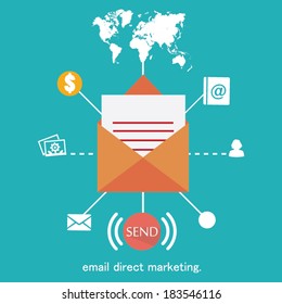 Vector mobile app - email marketing 