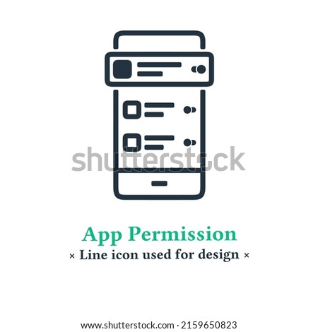 Vector mobile app permission icon isolated on a white background. App permission symbols for web and mobile apps.