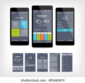 Vector Mobile App Ui Set Of Modern Design. 