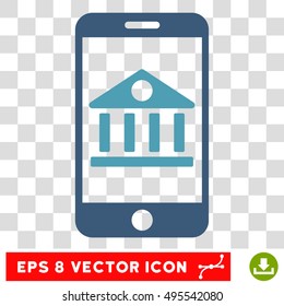 Vector Mobile Bank EPS vector pictogram. Illustration style is flat iconic bicolor cyan and blue symbol on a transparent background.