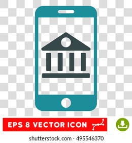 Vector Mobile Bank EPS vector pictogram. Illustration style is flat iconic bicolor soft blue symbol on a transparent background.