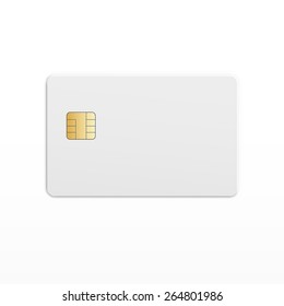 Vector Mobile Cellular Phone Sim Card Chip Isolated on White Background
