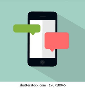 vector mobile chat concept illustration