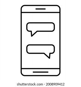 Vector Mobile Chat Outline Icon Design
