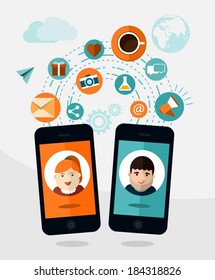 vector mobile communication concept illustration