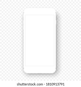 Vector dispositivo móvil.Parodia de smartphone blanco. Marco de teléfono móvil con plantillas aisladas de visualización en blanco.