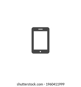 Vector mobile icon. Flat vector illustration in black isolated on white background