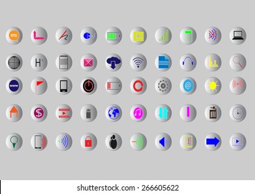Vector mobile icon sets and backgrounds